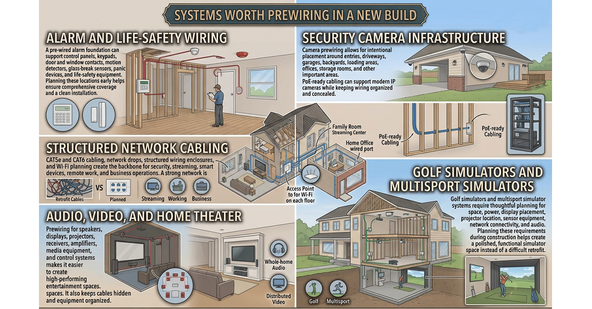 an explanation of the systems worth prewiring in a new build