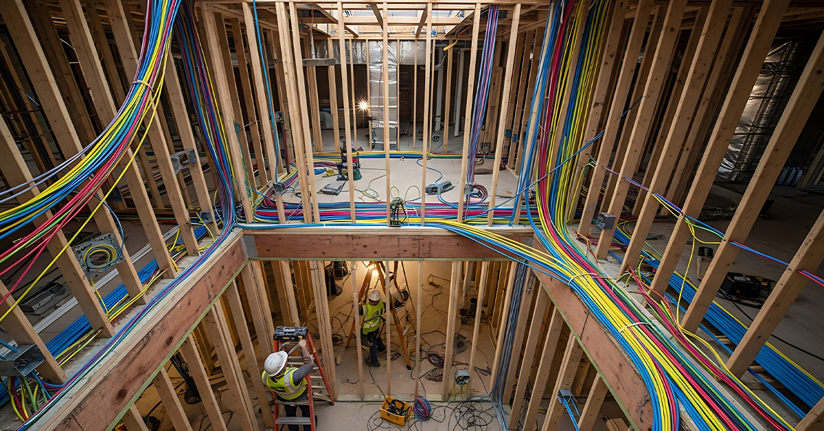 The benefits of pre-wiring for security cameras and systems, networks, internet, and technology.