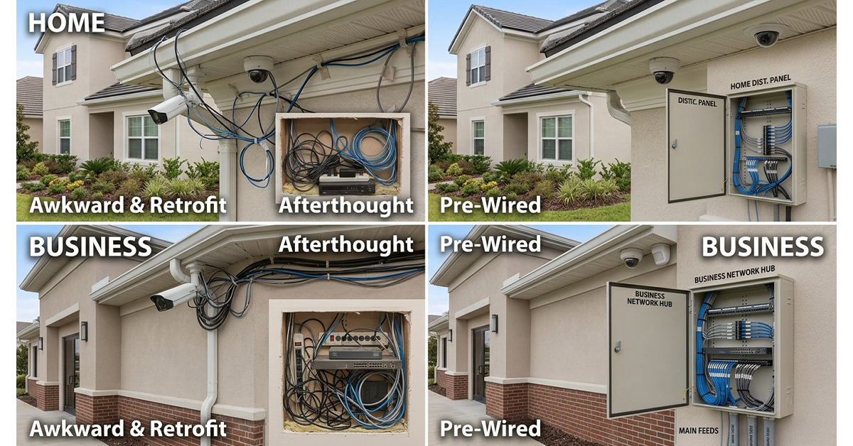 Wiring after versus pre-wiring with pre-wiring being the clear winner for new home buyers and builders alike